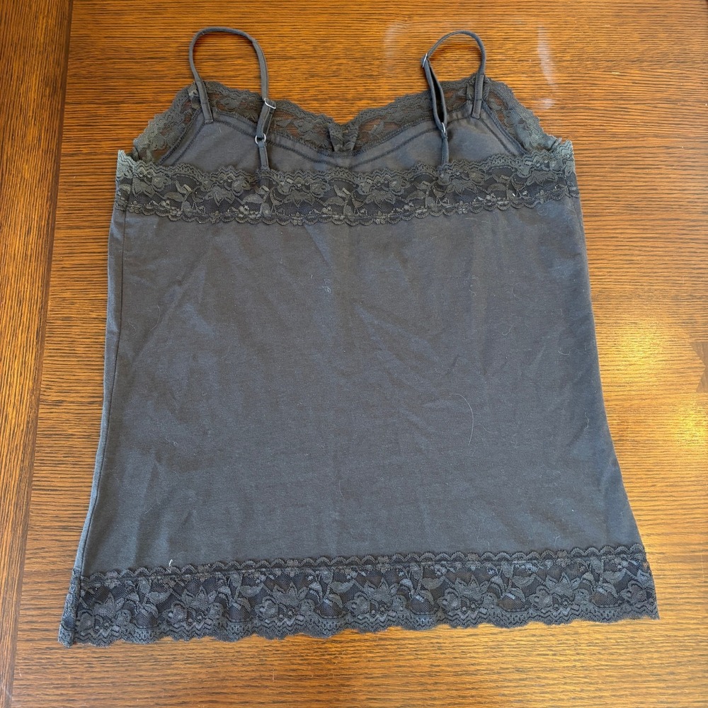 Van Heusen Womens Brown Lace Trim Cami Tank Top Adjustable Straps Medium - Picture 4 of 6